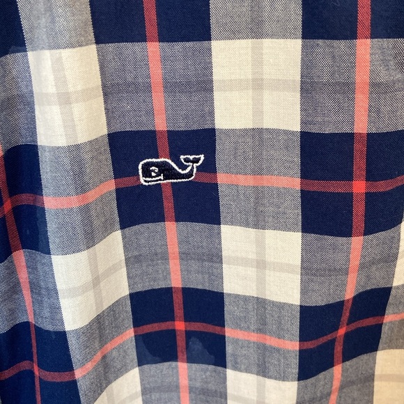 Vineyard Vines Whale Shirt Button Down Boys L 16 Checkered Long Sleeve - Picture 2 of 9